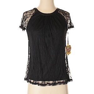 Princess Vera Wang black lace blouse